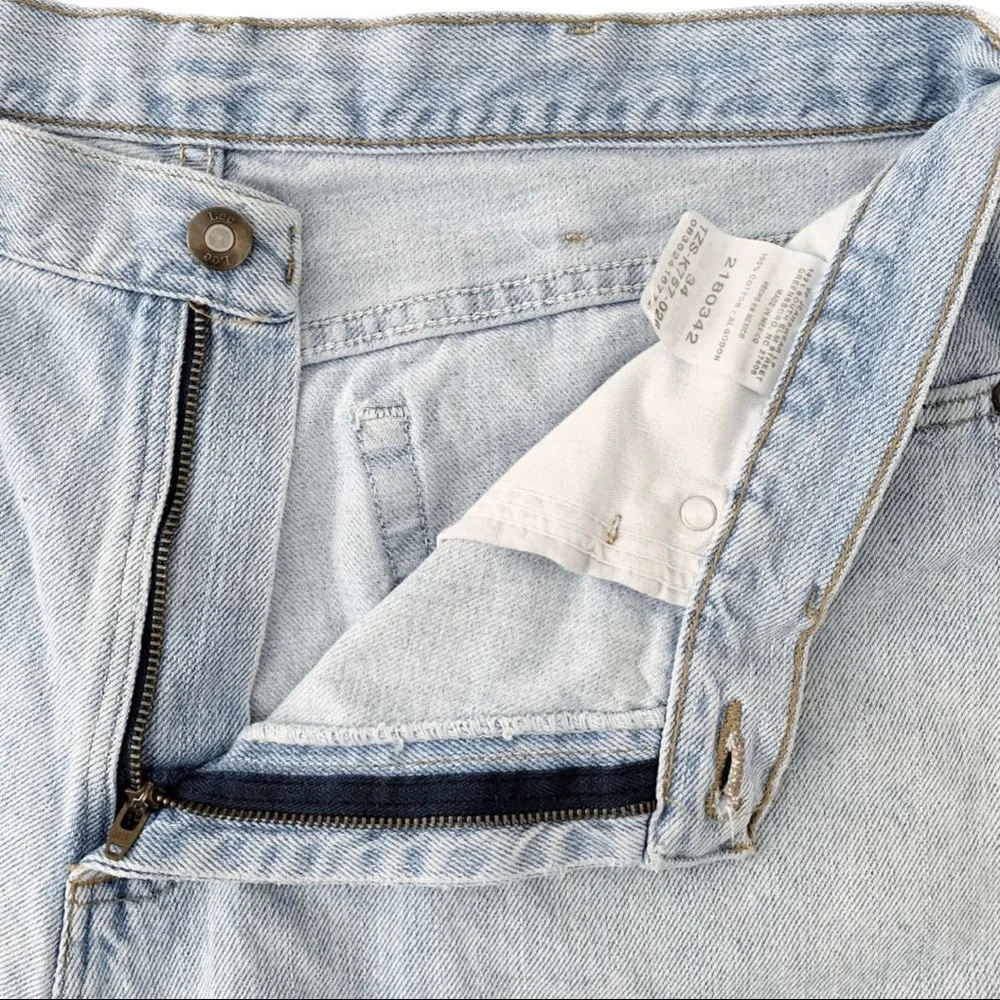 Vintage 90s Lee High Rise Loose Fit Bermuda Mom Shorts Light Wash Faded Denim XL